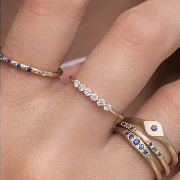 Jewelry - Brilliant Floating 14K/ Diamond Stacker Ring
